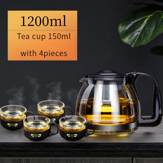 Velkokapacitní čajová konvice Domácí multifunkční filtrační konvice Zahuštěné vysoce borosilikátové sklo Čajová separace Puer čajová sada