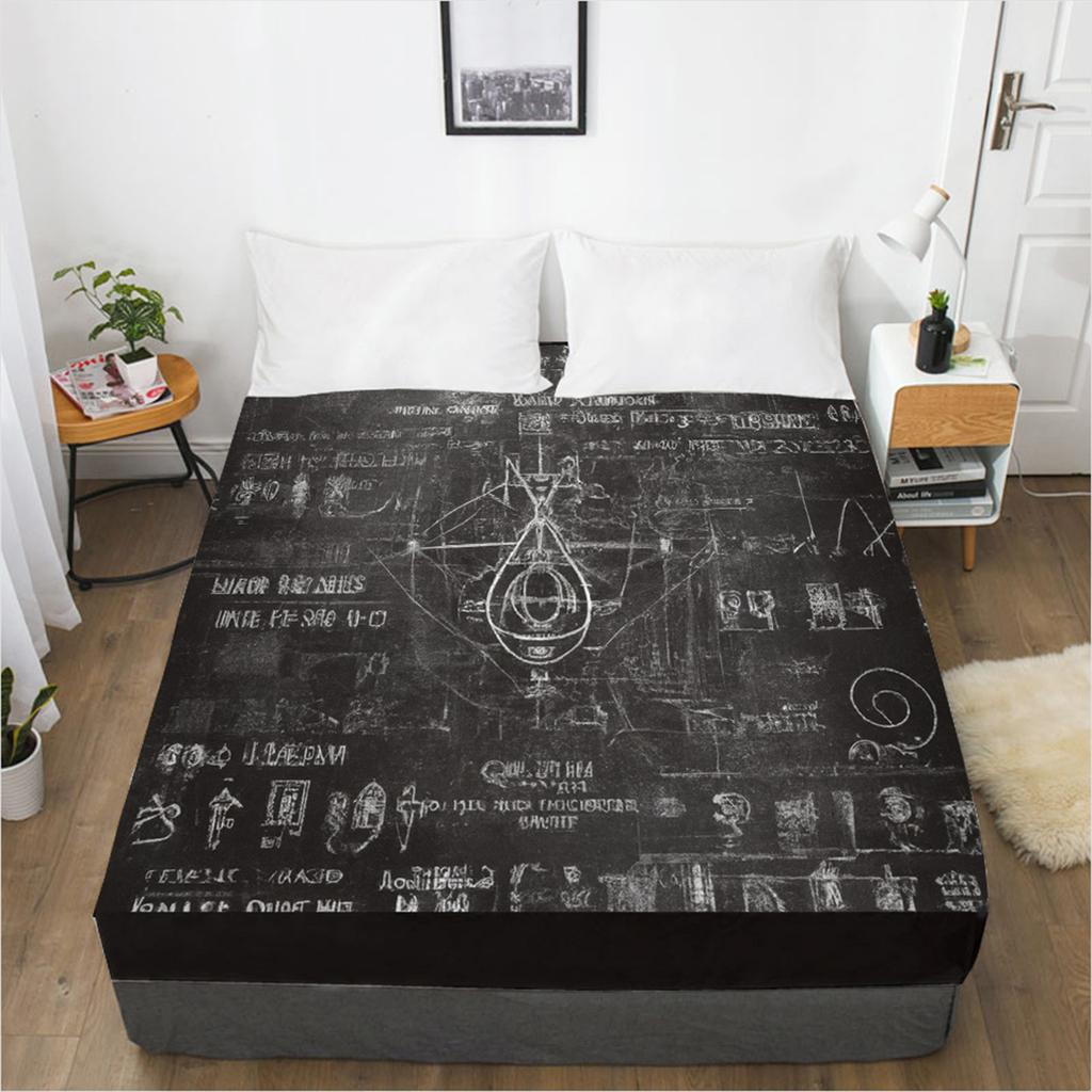 Fashion Home Textile 3D Printing Pattern Bed Sheet Mattress Cover Elastic Band Bed Sheet Bedding