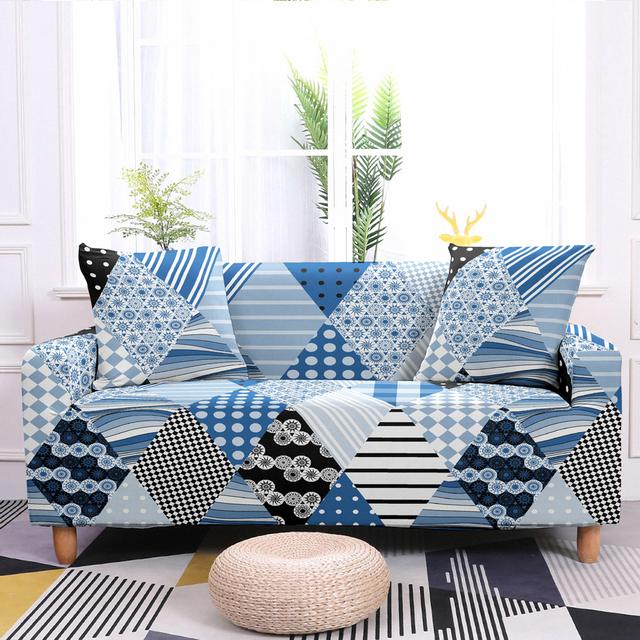 Geometrický potah na pohovku do obývacího pokoje Elastický potah na pohovku Mandala Potisk Stretch Potah Rohový potah na pohovku Křeslo Home Decor