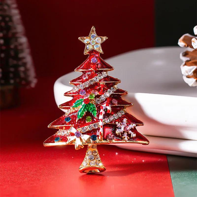 Party Office Brooch Pin Christmas Tree Brooches for Women Men Enamel Gifts on Tree Plants Christmas Gifts Jewelry Accessories