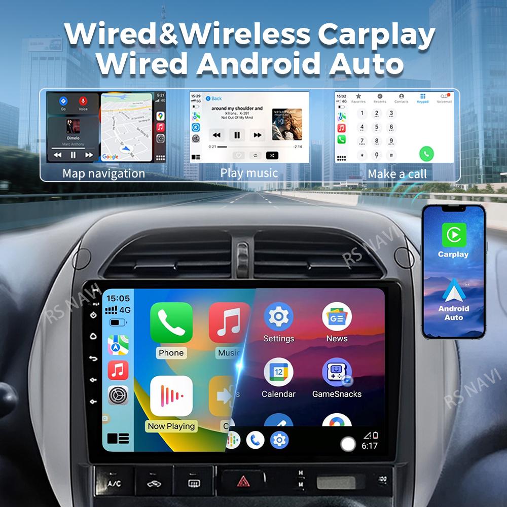 Android 16 for Toyota RAV4 RAV 4 2003 - 2005 Carplay Auto Screen Car Radio Player 2K Car Stereo GPS Snapdragon Shipping Within 24 Hours