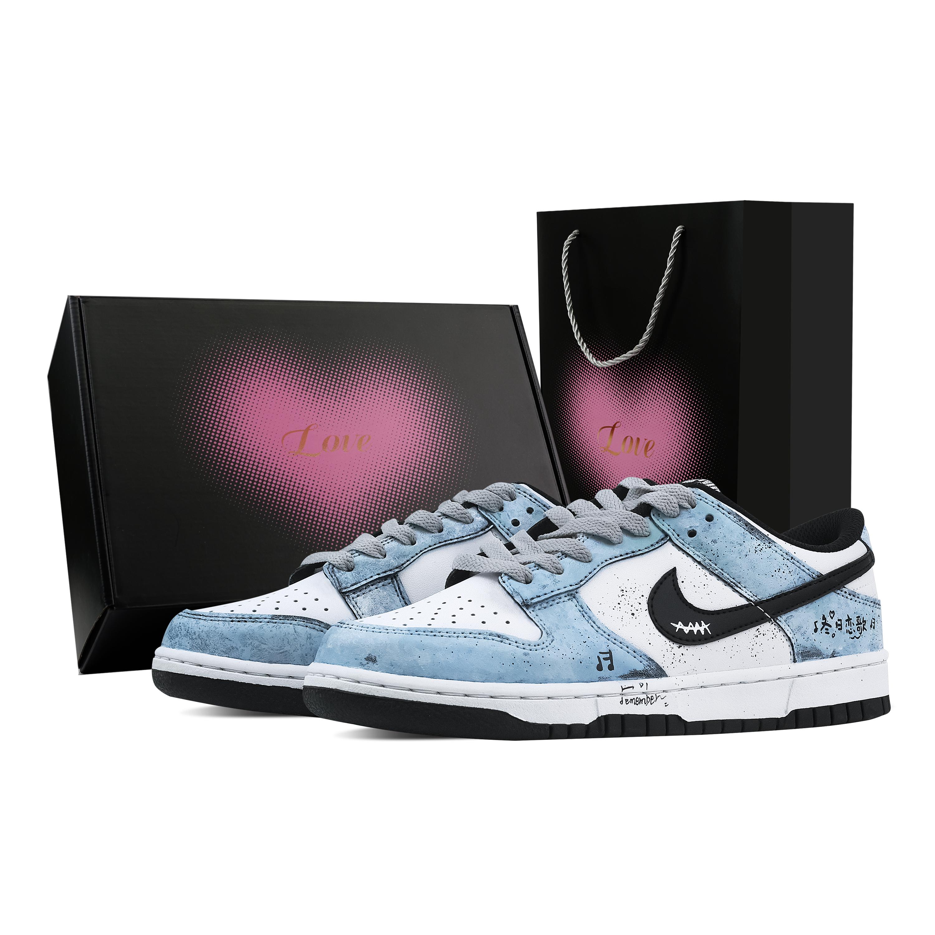 

Nike Dunk Winter Love Song 1 Heart Box Abrasion Resistant Low top Skateboard Shoes Unisex Blue White HF5441-100(Team773-1-) 42.5