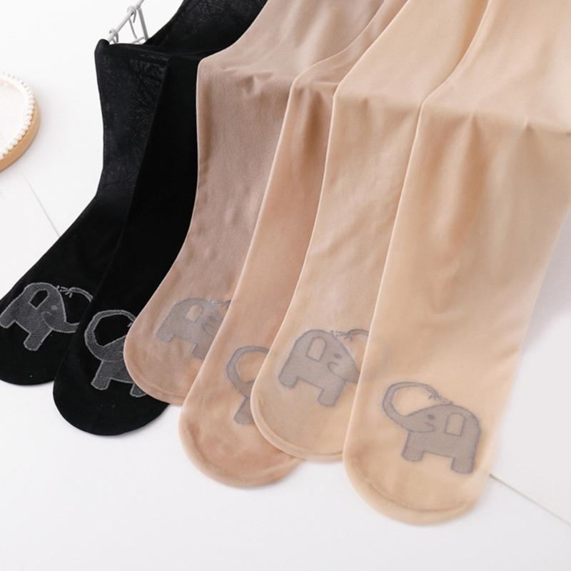 Sheer Tights for Women Cute Elephant Pantyhose Control Top Thigh High Stockings Silk Thin Stockings Tights Hosiery