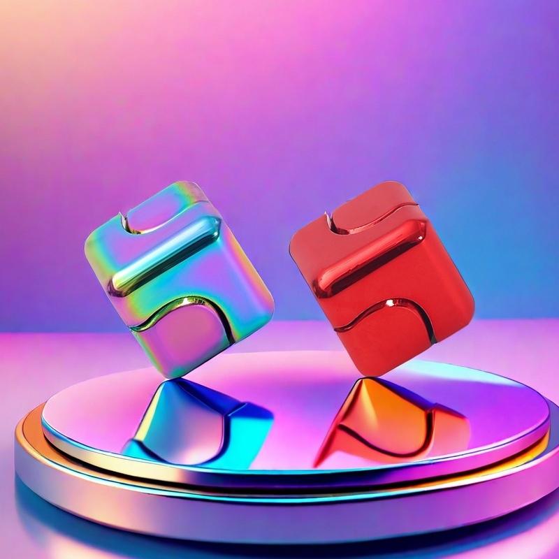 Metalen Fidget Spinner Kubus Speelgoed voor Volwassenen Tieners - Coole Sensorische Bureau Gadget Kantoor Stressverlichting, Angst ADHD Autisme Tool