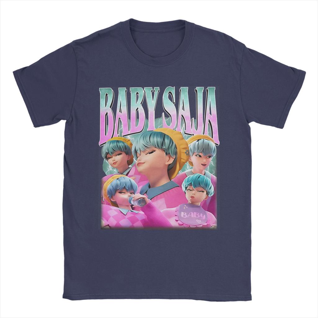 Baby Saja Retro Kpop Demon Hunter Villain Pure Cotton T Shirts  for Couple Summer Awesome Loose Short Sleeve Clothing
