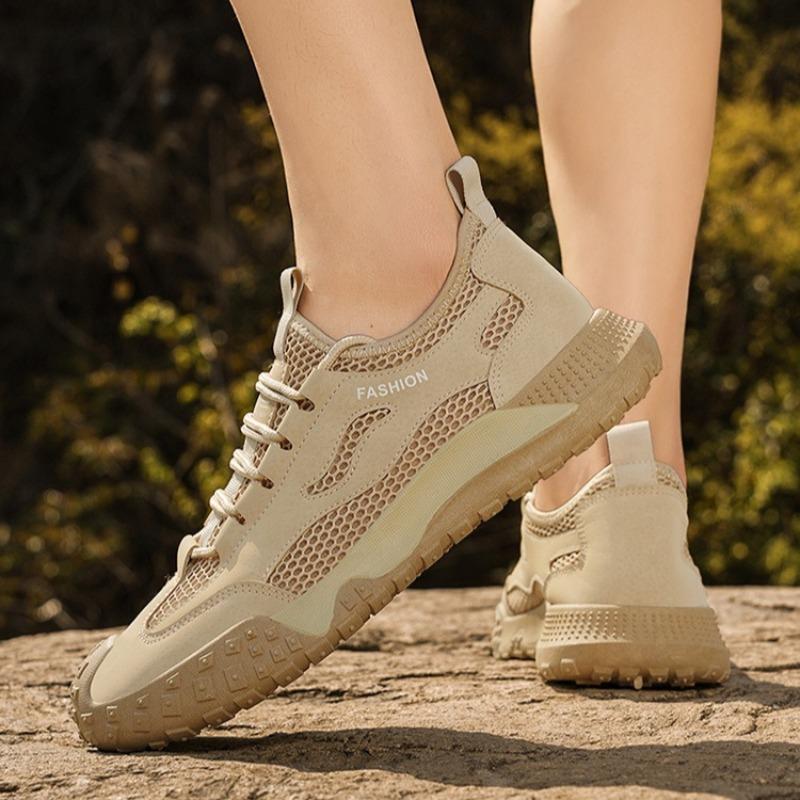 Man Shoes Breathable Hollow Out Mesh Shoes Outdoor Casual Shoe Non-slip Wear-resistant Hiking Shoe Men Sneaker Zapatillas Hombre