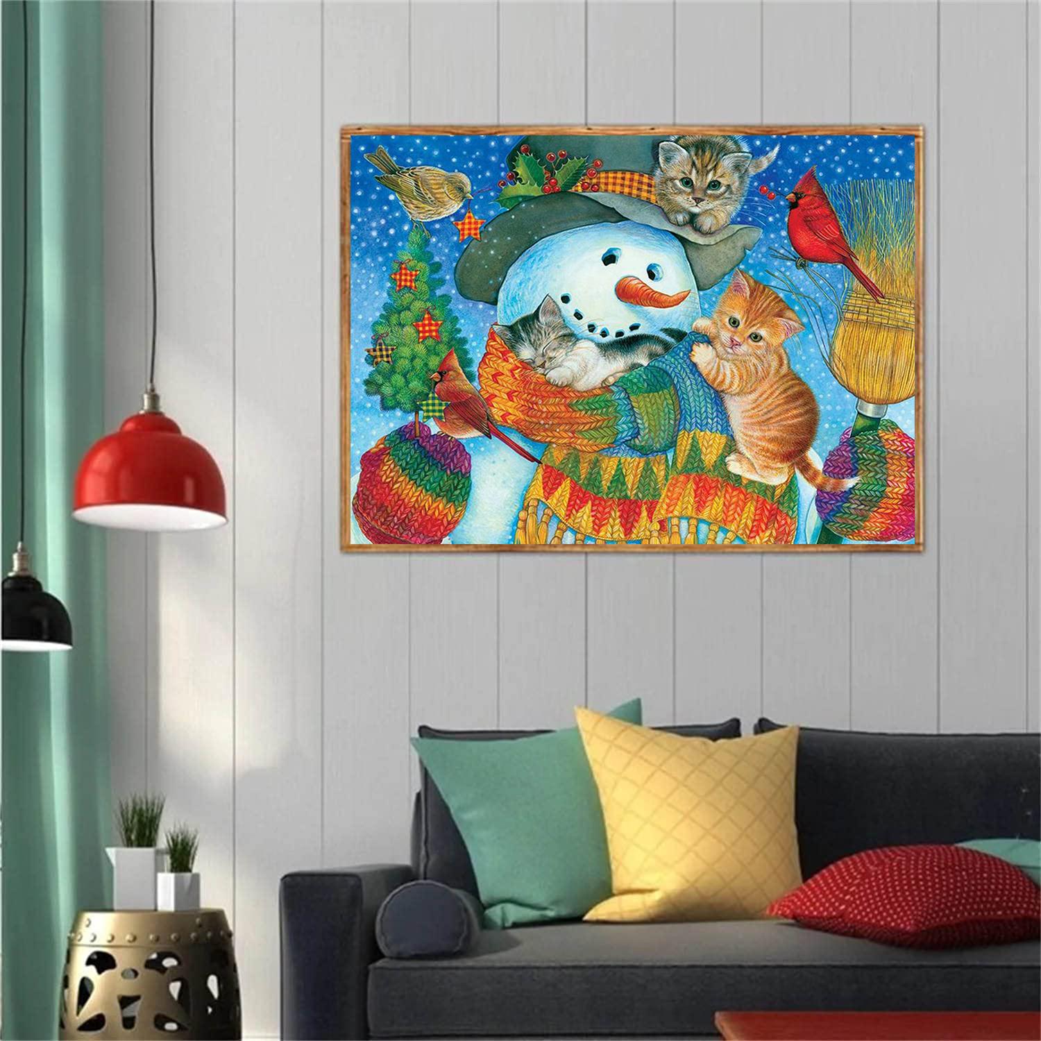 

5D Diy Алмазная картина Снеговик с шарфом Набор для вышивки крестом Полная алмазная вышивка Мозаика Искусство Картина из стразов Декор Подарок Full Round 30x40cm