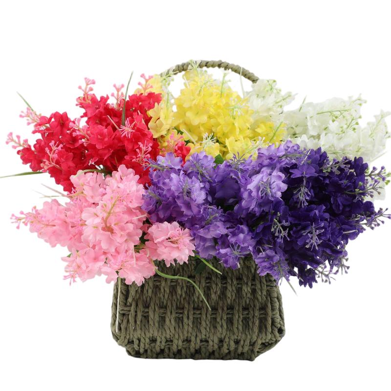 Artificial Hyacinth Lavender Bouquet Fake Flowers For Home El Garden Wedding Decoration Plastic Floral Arrangement