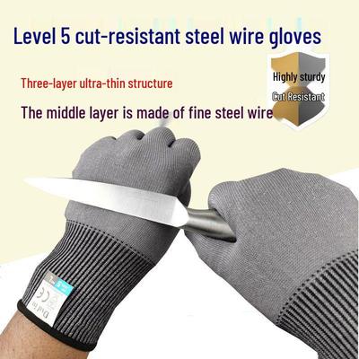 Guantes de Cocina Engrosados de Alambre de Acero Antiapuñaladuras Resistentes al Desgaste para Cortar Pescado, Verduras, Carne y Piña – Anti-Cuchillo y Protección Laboral.