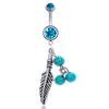 14G Blue Series Stainless Steel Belly Button Ring - Simple, Fashionable, Sexy, Japanese & Korean Style