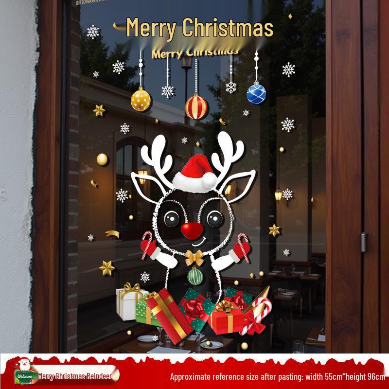 Santa Claus Christmas Window Clings - Tree, Door Stickers & Ornament Decor