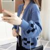 Women's Autumn Vintage Short Knit Cardigan Winter Casual Loose O-neck Long Sleeve Sweaters Lady Design Elegant Tops