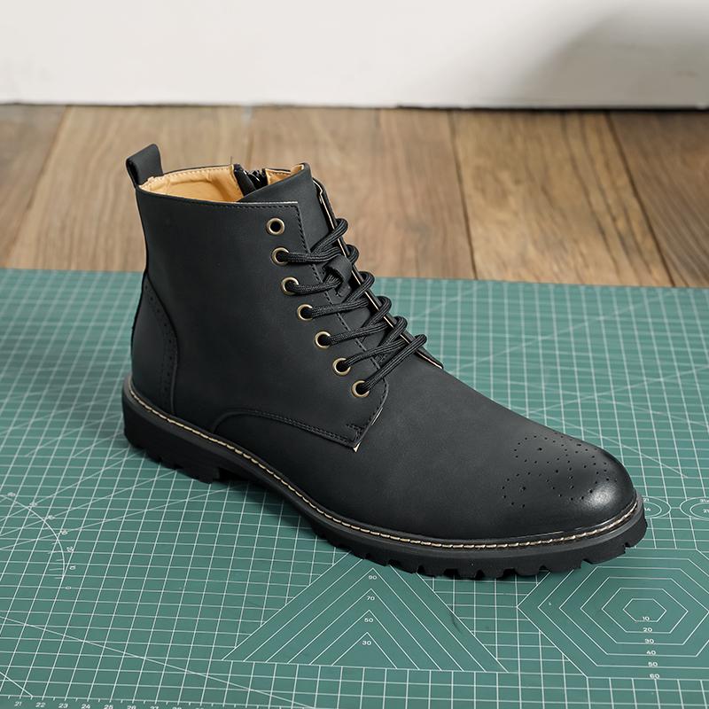Fashion High Quality Retro Plus Size Shoes Men Designer Desert High Top Boot Casual Leather Outdoor Antiskid Walking Leather Oxford Shoe