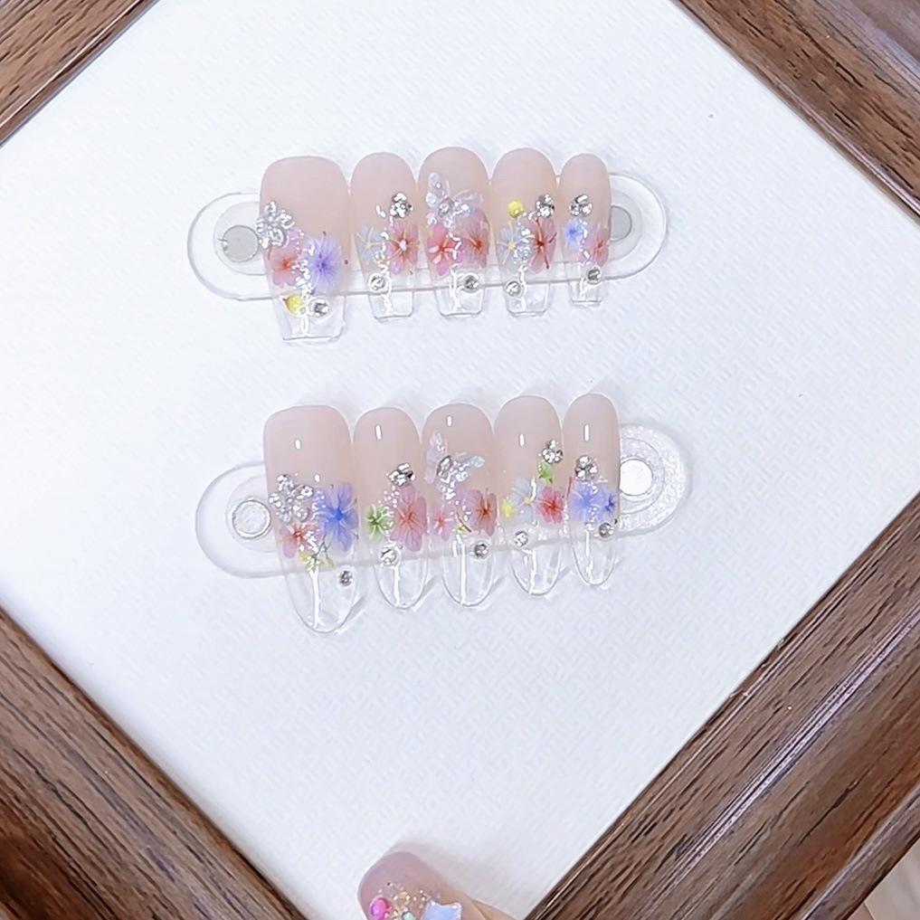 Hand-woven Armor Spring and Summer New Butterfly Love Flower High-end Ice Petal Cat Eye Nail Art Sheet