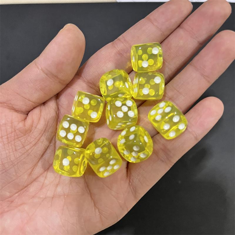 Mini Set de Dés Transparent Clair 12 mm - 16 Couleurs Petite Taille Pour Jeux de Société et JDR
