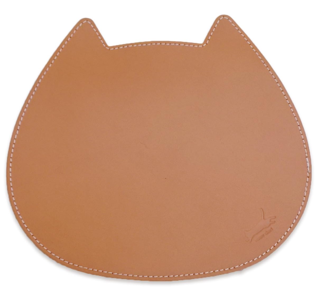 

meow cheri Mouse Pad, Cute Cat Design, Stylish, Genuine Leather, Tochigi Leather, Made in Japan, Perfect Gift (Beige)