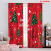 2pcs,2D Plane Printing Print Curtains Christmas Tree Merry Holidays Versatile 100% Polyester (without Rod) Versatile All Use for