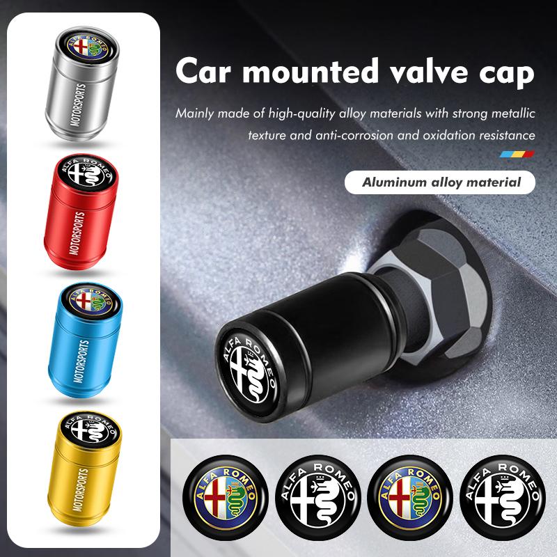 For Alfa Romeo 4Pcs Car Wheel Tire Valve Cap Protection Cover Auto Accessories Giulietta GT 159 147 156 Mito Brera Giulia Spider wzvc44