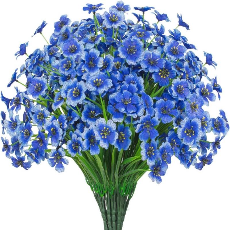 Fiori Artificiali Rossi Vivaci Resistenti ai Raggi UV, Non Sbiadiscono Plastica Floreale da Esterno