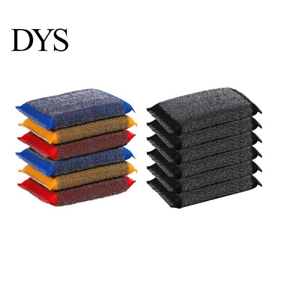 Grime Cleaning Cloth 6Pcs Stainless Steel Wire Dish Cookware Non-abrasive Sponge Wipes Dirt All-Purpose Scrub Pads Heavy-duty Kitchen Sponges Grease