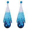 Jewelry Women Luxury Wedding Party Drop Earrings Inlay With Multicolor Rhinestones Big Water Drop Earrings Long
