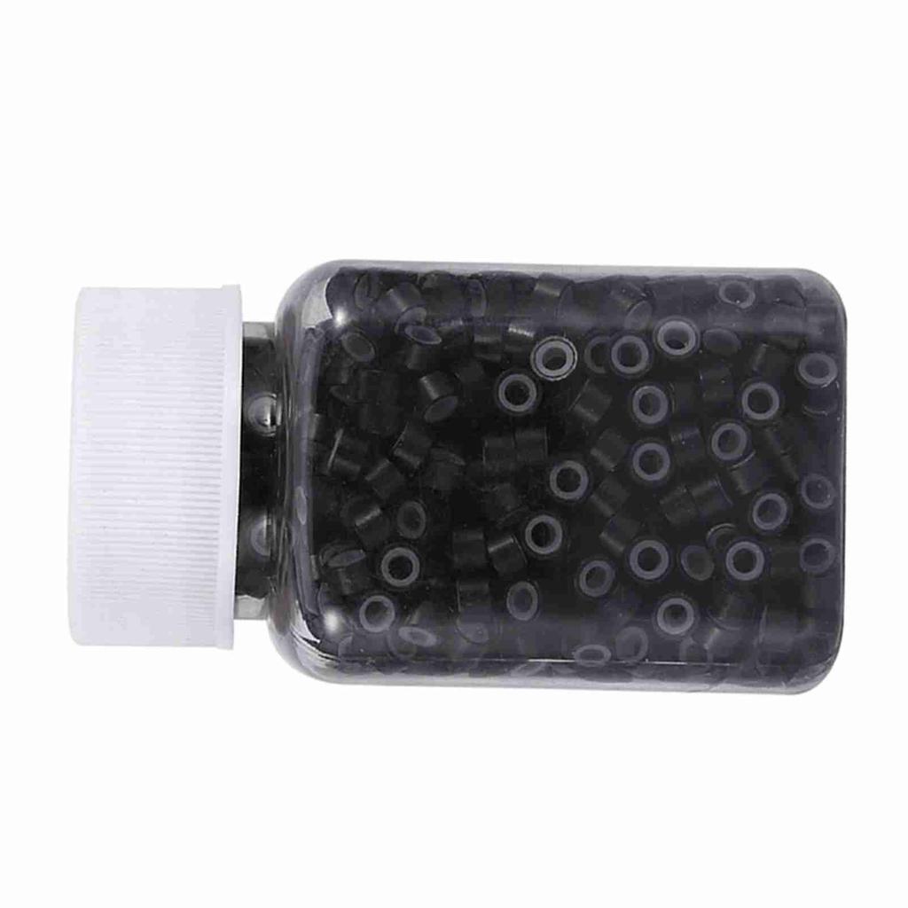 1000PCS Bottle 5MM Silicone Lining Rings Loops Beads Tools For Human Hair Extension 5 Colors