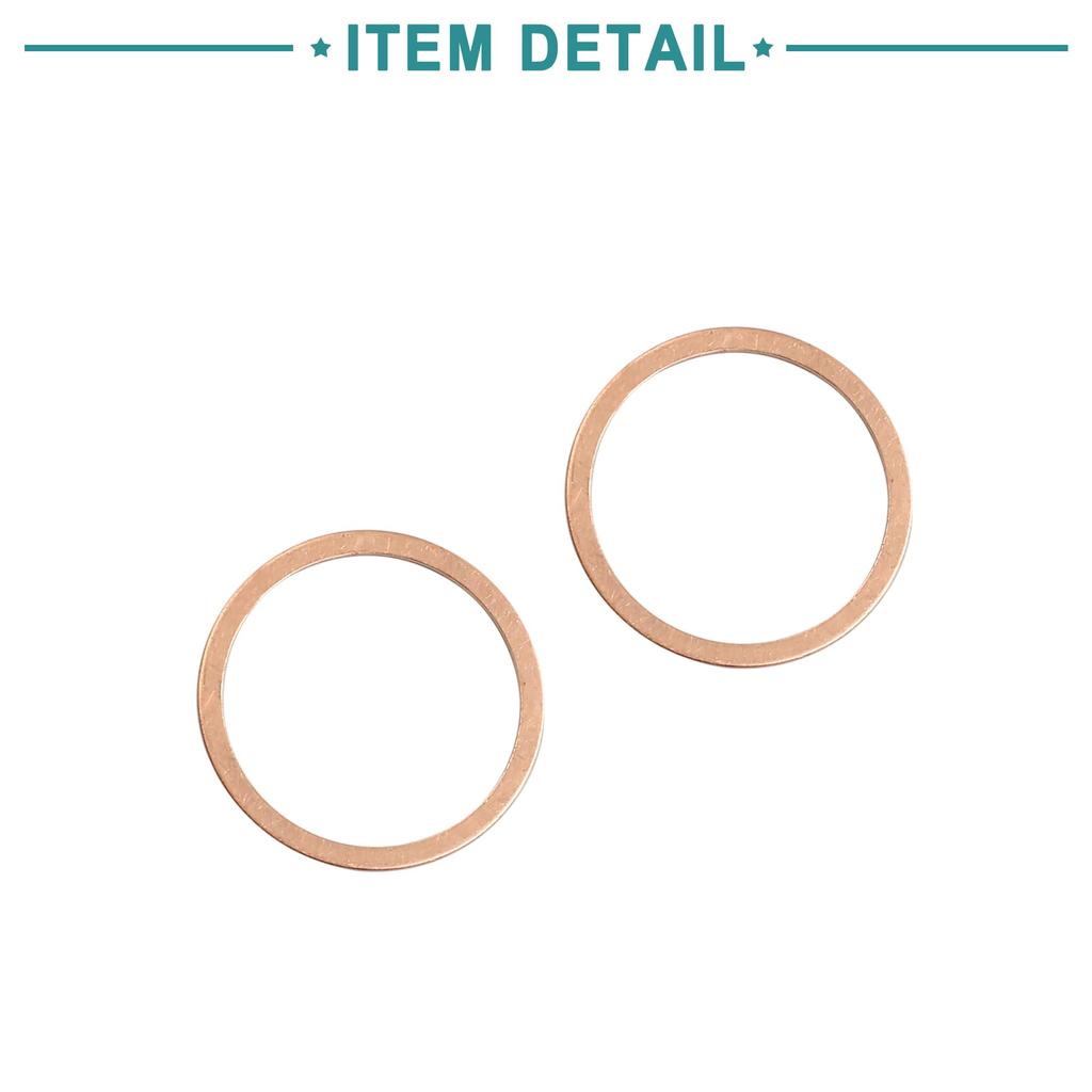 ACROPIX Copper Washer Flat Sealing Gasket Universal O Shape Ring 32mm Inner Diameter Copper Tone 10pcs