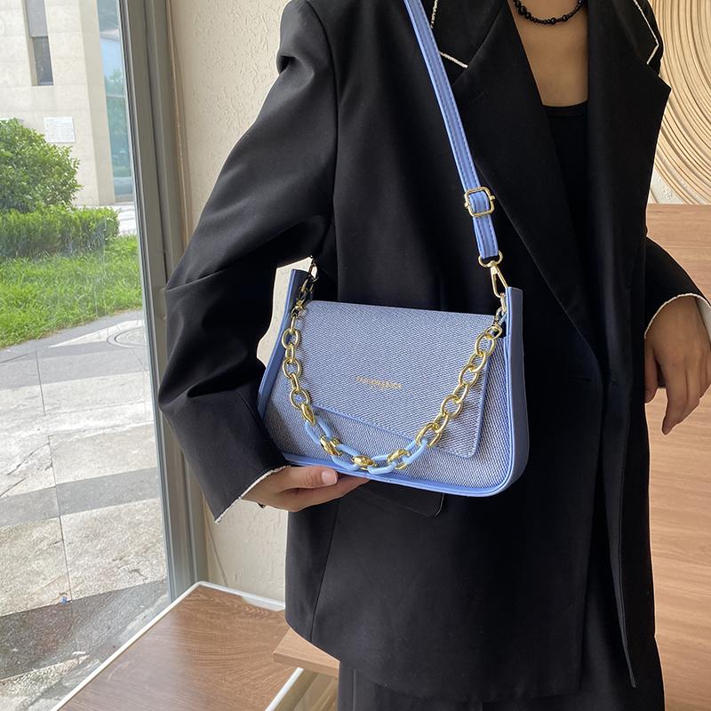 New Fashion Luxury Chain Simple Women's Underarm Shoulder Bags PU Leather Brand Large Capacity Handbags