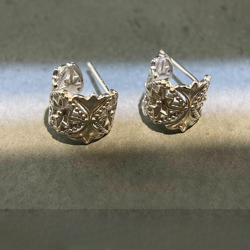 Star-Big Star-Earrings Women's Earrings Personality High-end Hollow Earrings Palace Style