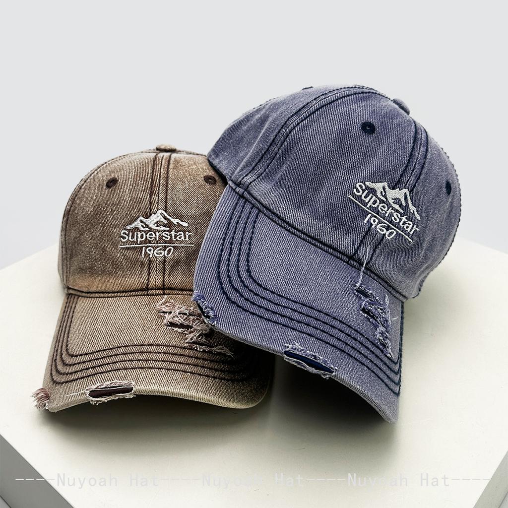 New Men Women Korean Embroidered Letters Mountain Baseball Hats Sunshade Retro Versatile ins Peaked Caps Personal Fashion Casual
