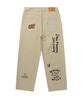 Wacky Willy Straight Graphic Denim Pants Beige