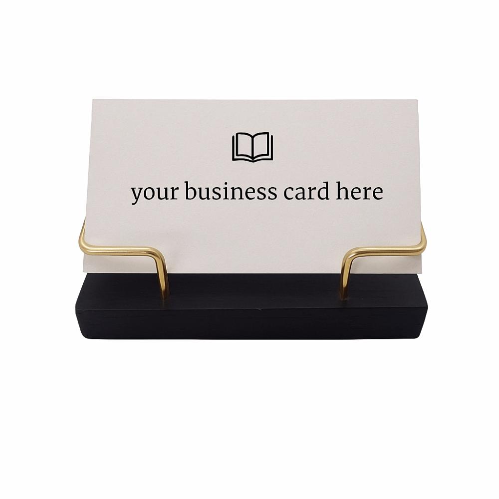 Wooden Business Card Holder Creative Display Stand New Desktop Shelf Box Office