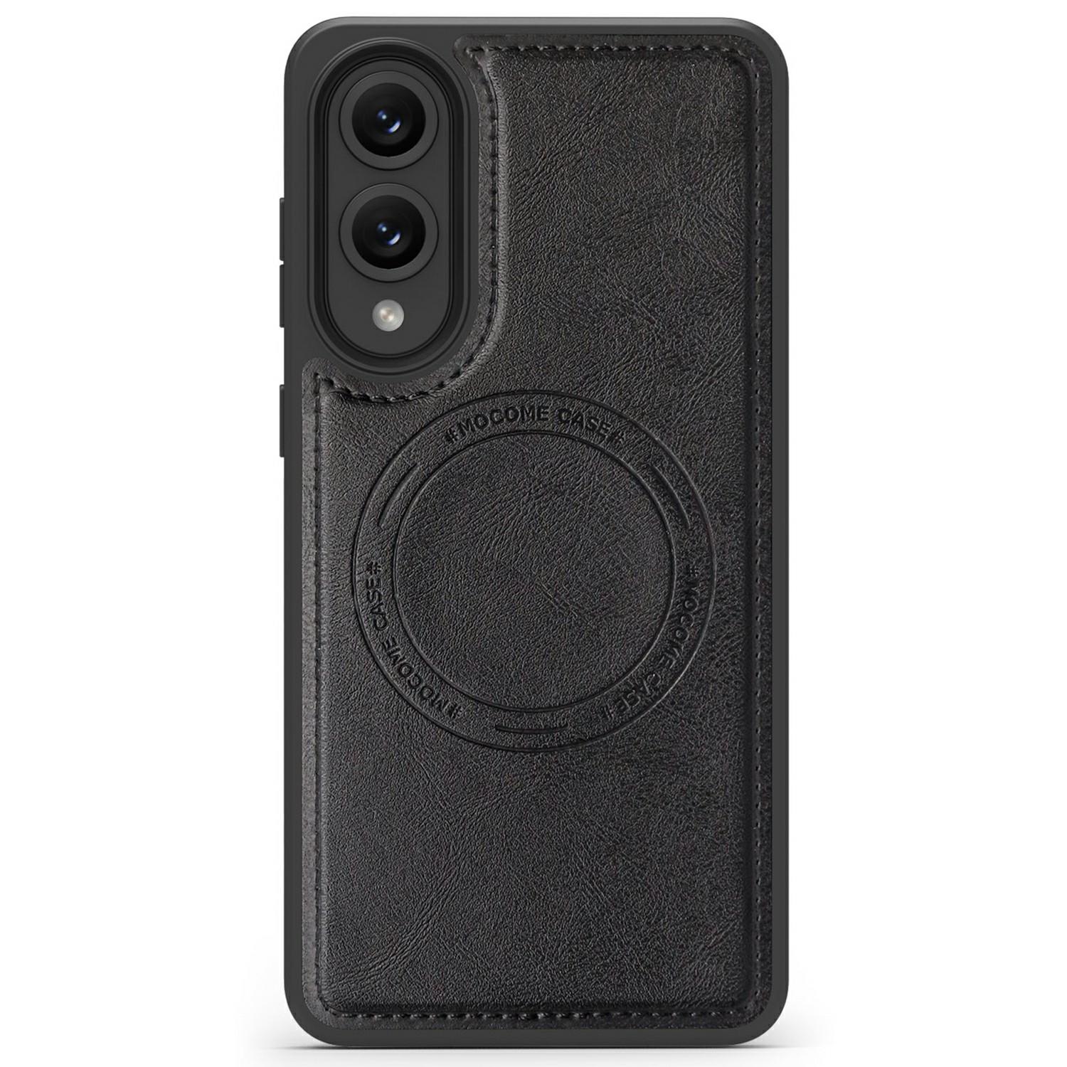 

For Samsung Galaxy S25 Edge Case Compatible with MagSafe Leather Back Phone Cover Blackish Green