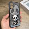 Niedliche 3D-geprägte Panda-Muster-Handyhülle für iPhone 17 Pro Max Funda iPhone 16 Pro Max 13 15 14 17 Air 16e Matte Rückseite Coque