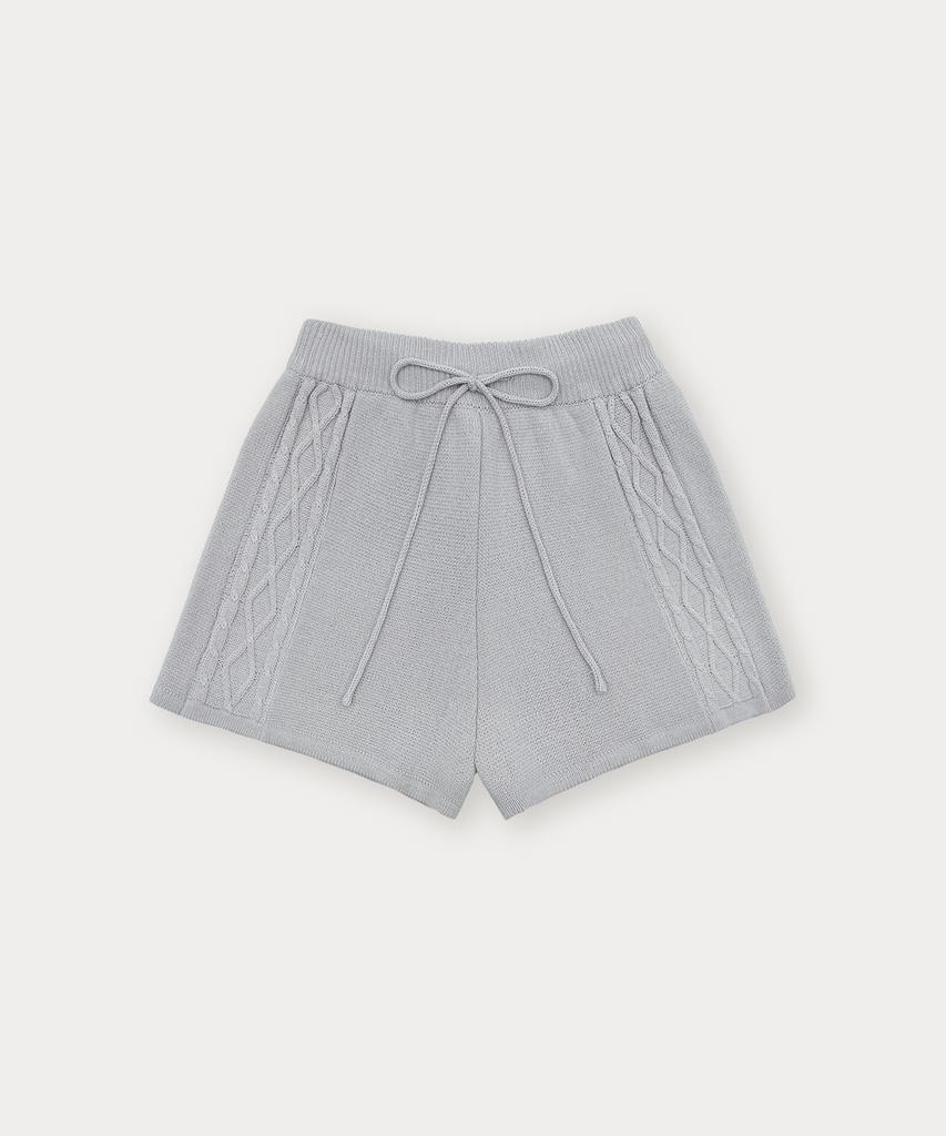 Sseomweeobeoteo Cotton Cable Knit Pants - Light Gray