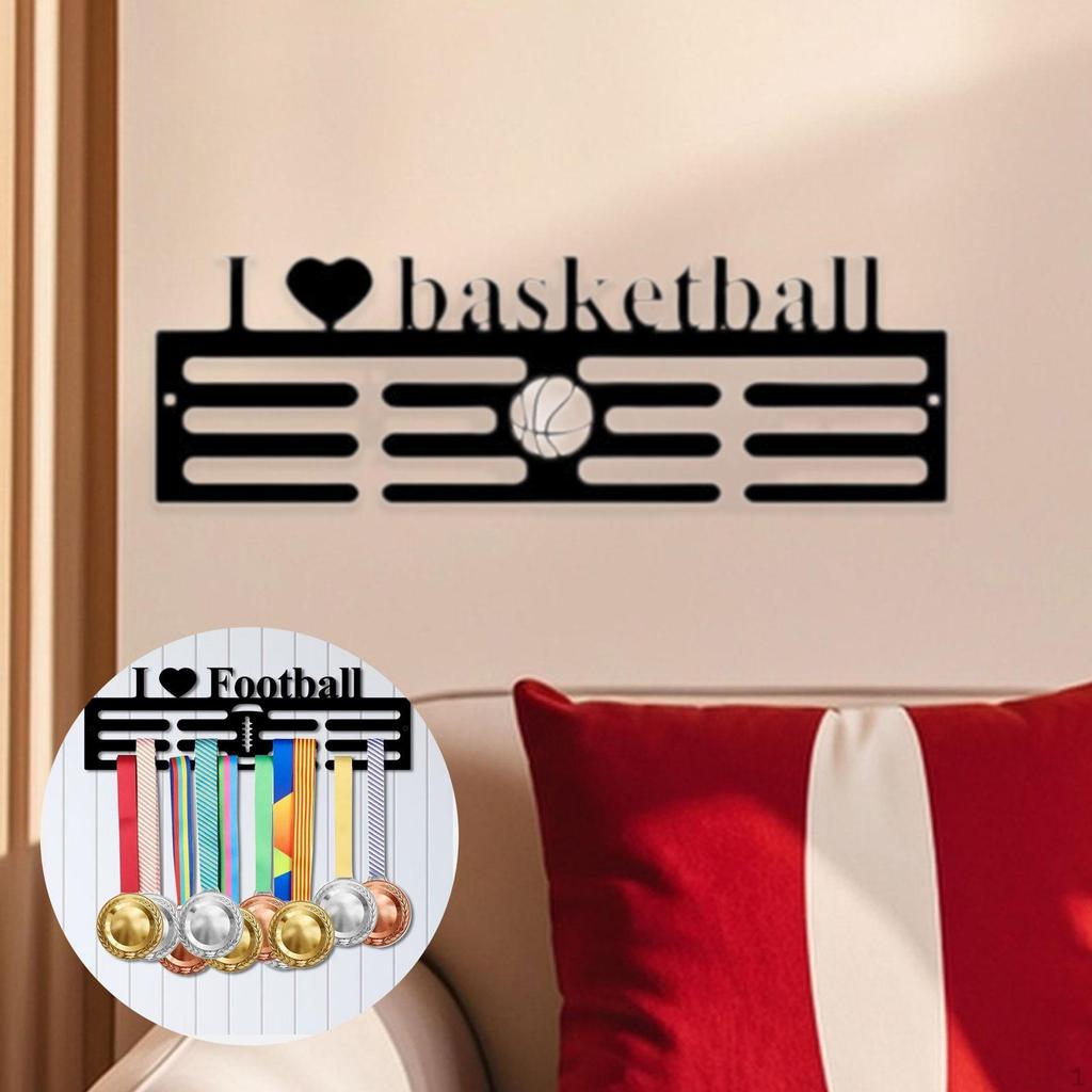 Medal Hanger Display Awards Rack Decoration, Wall Mount with Hooks Holder for Softball