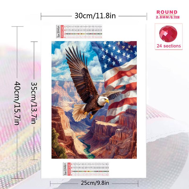 Vintage eagle Pattern 3pcs 100% Round Full Drill 5D DIY Diamond Painting Embroidery Cross Stitch Rhinestone Décor