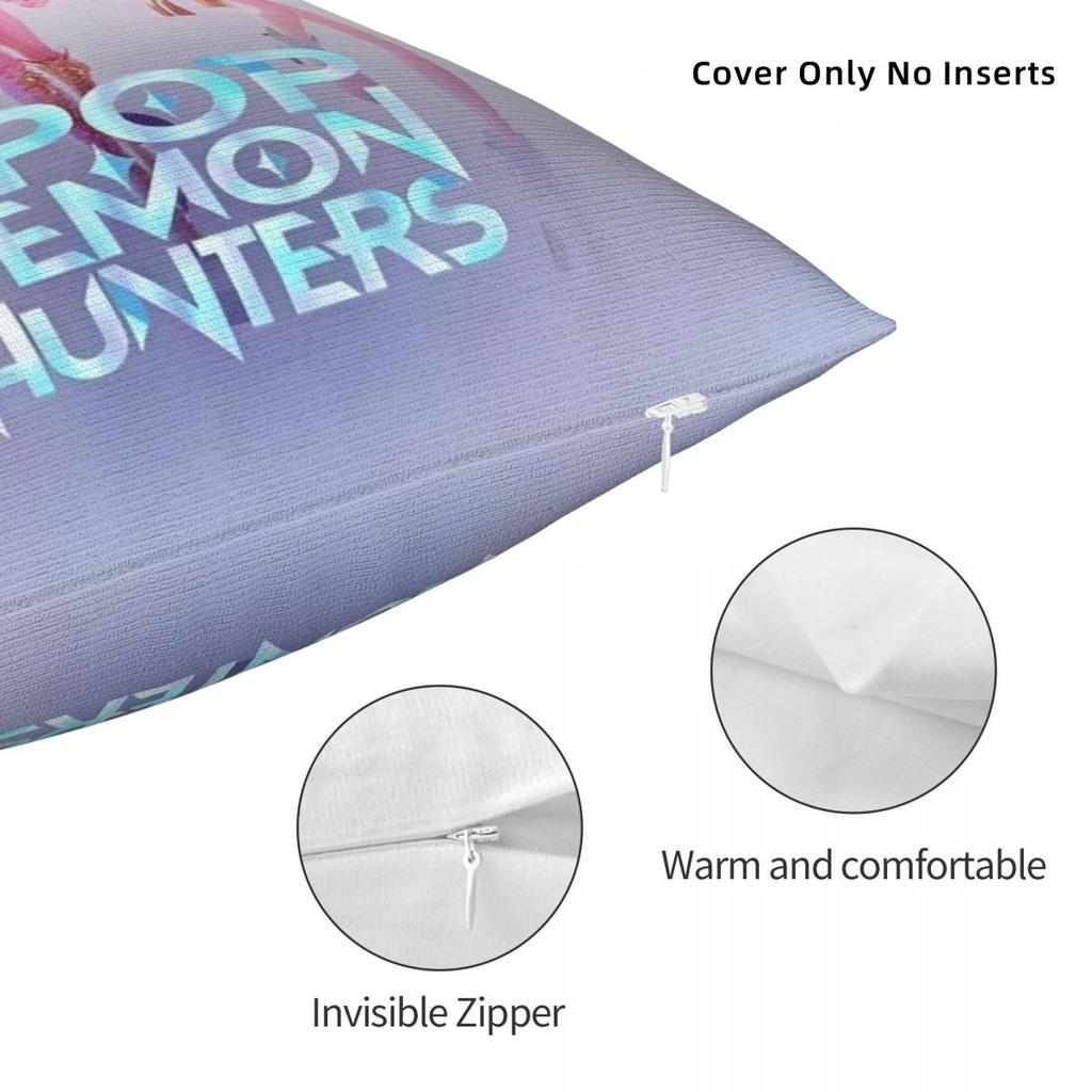 Kpop Demon Hunters Huntrix Printed Pillowcase Cushion Cover Pillow Covers Warm Home Decoration Square Multiple Sizes