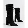 Fashion AIYUQI 2025 New Pointed Toe Women's High Heel Boots Mid-tube Spring Female Boots Fashionable Pleated Women High Heels