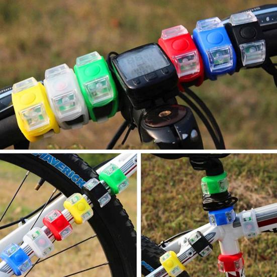 Silicone Bicycle Bike Cycling Head Tail Rear Warning Safety LED Lamp Light Bulb