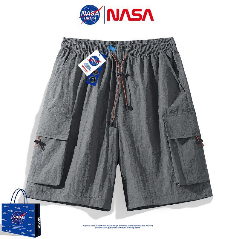 Nasa Trendy Ice Silk Workwear Sun Protection Shorts for Men, Summer Thin Loose Sports Shorts, Quick-Drying Casual Trendy Shorts