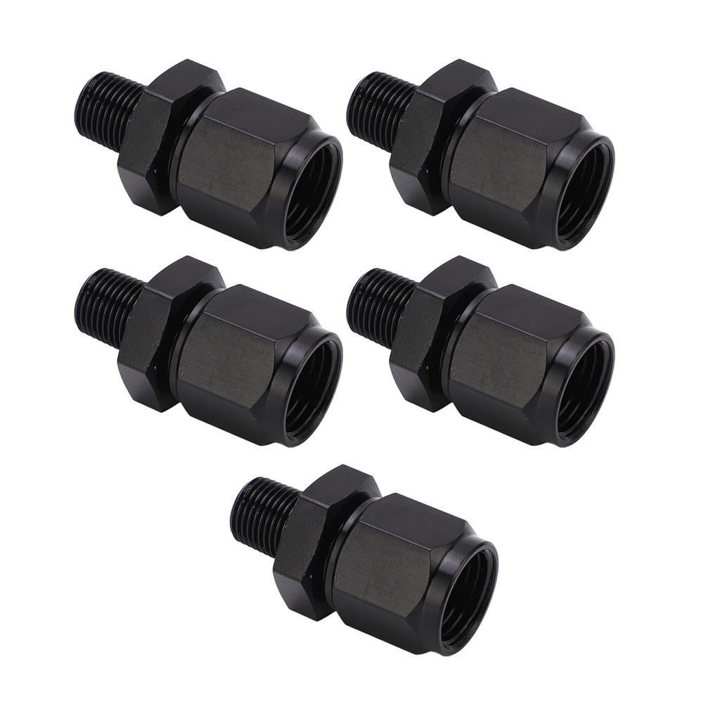 5 Pcs Adapter Fitting Aluminium Alloy 6AN Female Thread To 18 NPT Male Thread Swivel Adapter