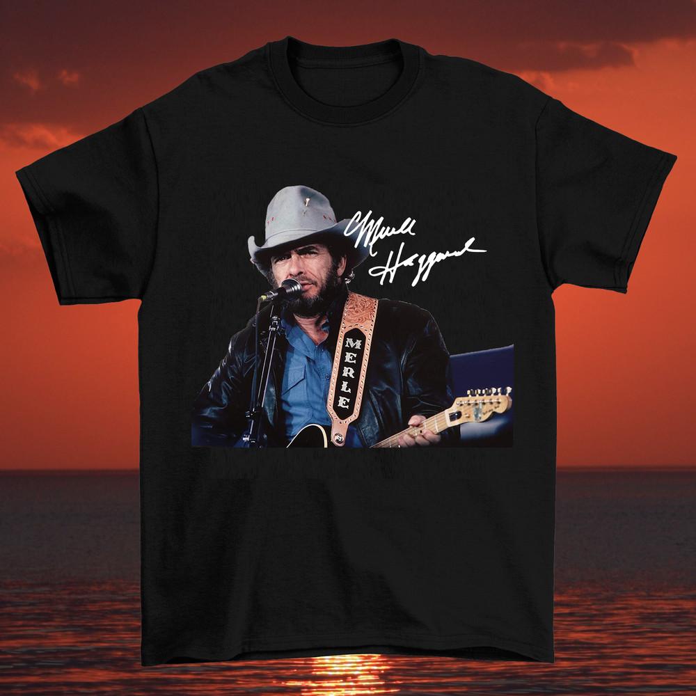 Merle Haggard Signature Cotton T Shirt Unisex All Size S M L XL 2345XL Unisex T-Shirt L