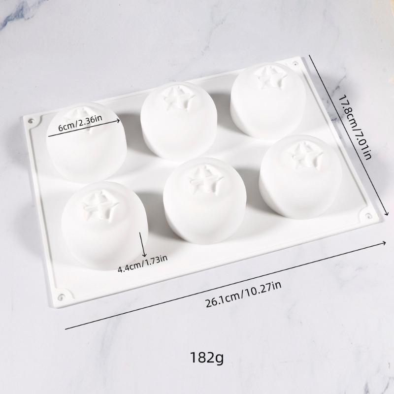6 Cavity Blueberry Shape Silicone Cake Molds For Baking Dessert Mousse Jellies Puddings And Chocolate Easy Releases