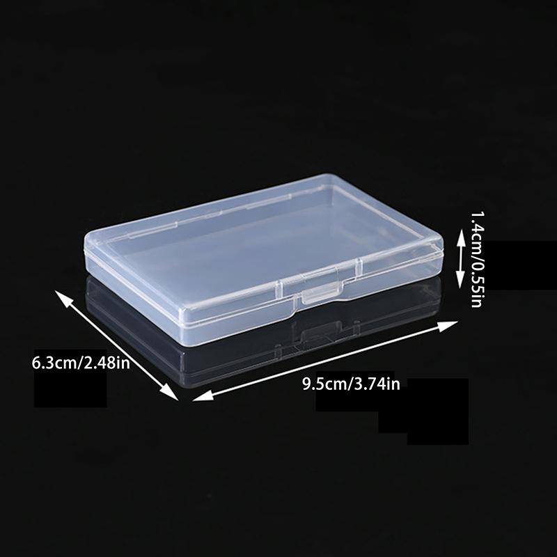 10 Stück Rechteckige Transparente Plastikbox Schmuckkarte Schreibwaren Aufbewahrungsbox Kleinteile Aufbewahrungsbox