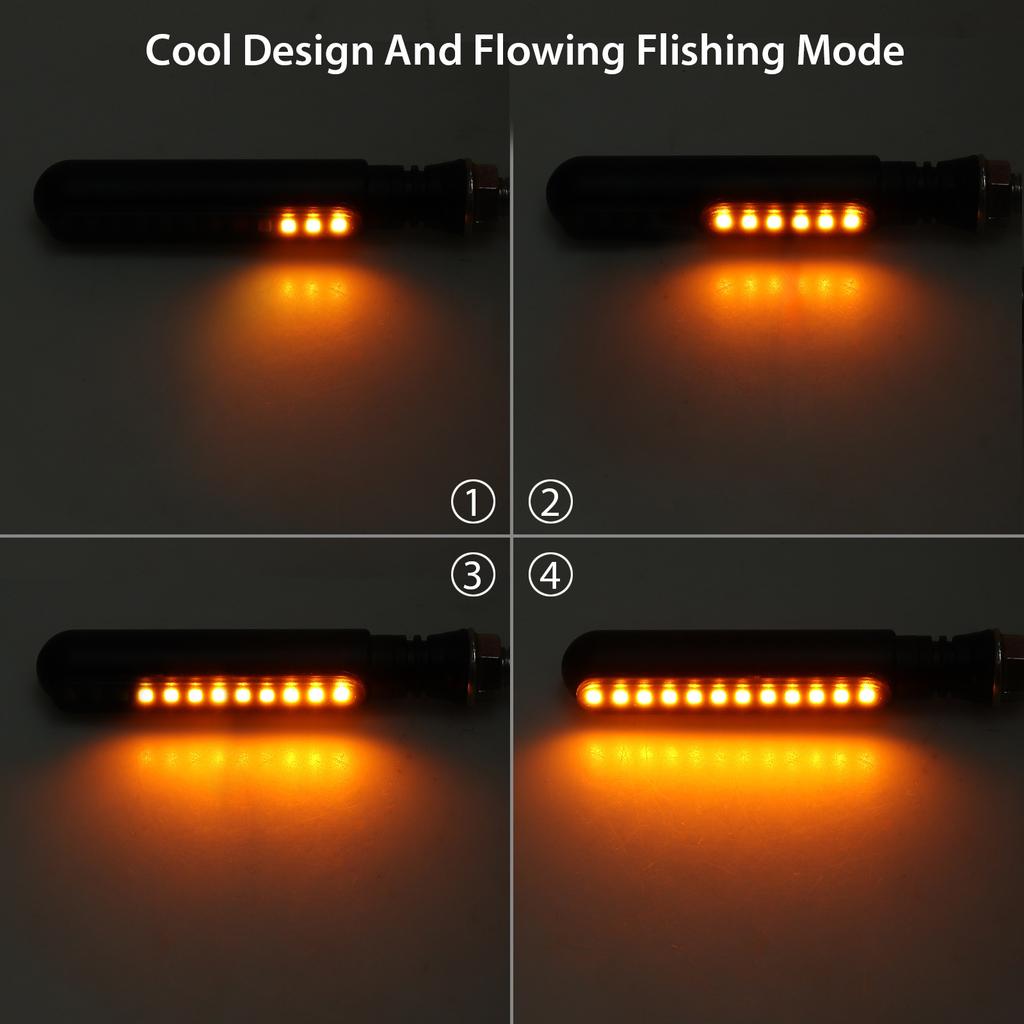 Motorcycle LED Turn Signals Directional Indicators Flashing Rear Tail Brake Flasher Light Stop Signal Lights Motorcycle DRL Lamp