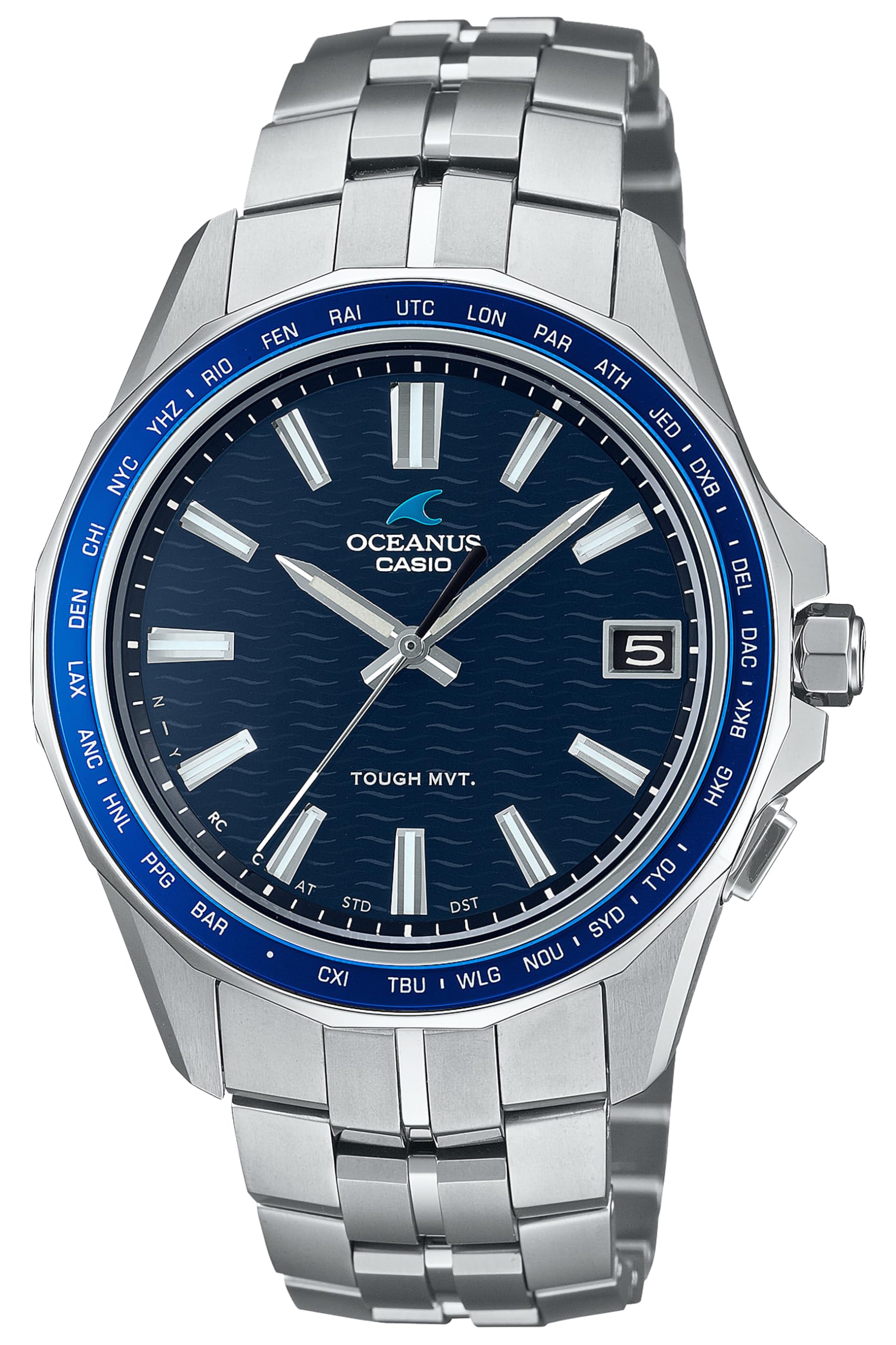 

Годинник Oceanus Manta оснащений радіо Bluetooth Solar Sapphire Glass Silver [Casio] [] OCW-S400-2AJF для чоловіків синій