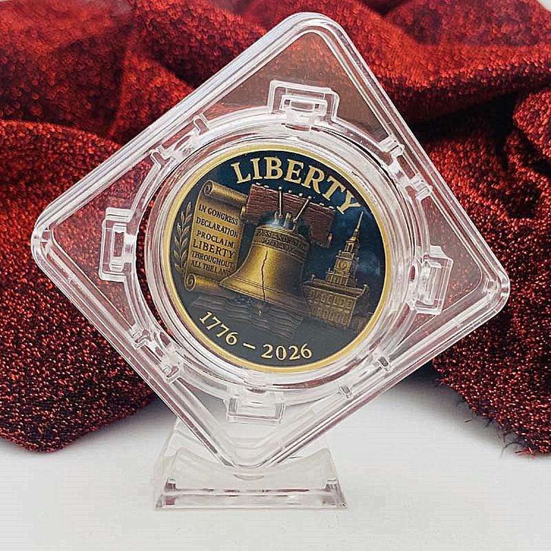 United States 1776-2026, Zinc Alloy, Gold-plated, Eagle Commemorative Medal, Creative Bell, Coin, Commemorative Coin