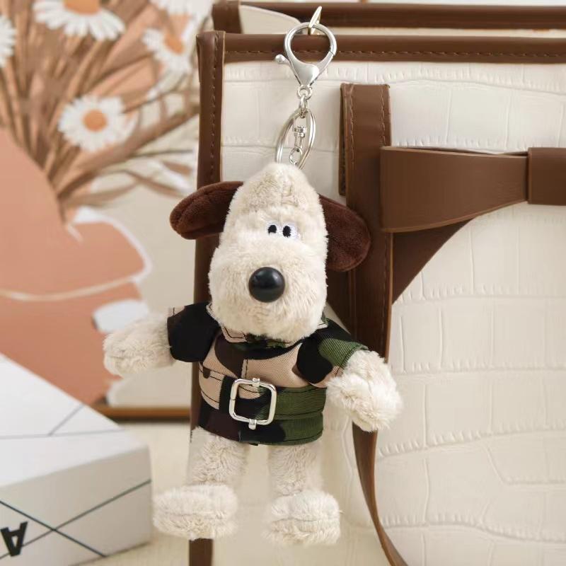 Cute Wallace Gromit Animal Keychain Pendant Plush Bag Charm Boys Gift