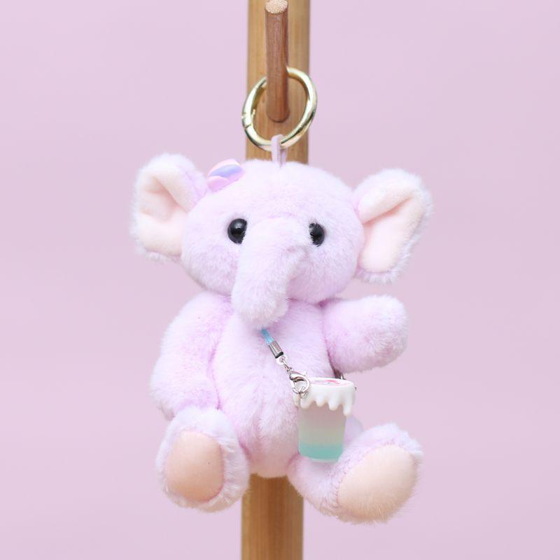 1Pcs Cute Soft Plush Elephant Doll With Joint And Hand And Foot Movement Charm Keychain Toy Bag Pendant Home Decor Gift